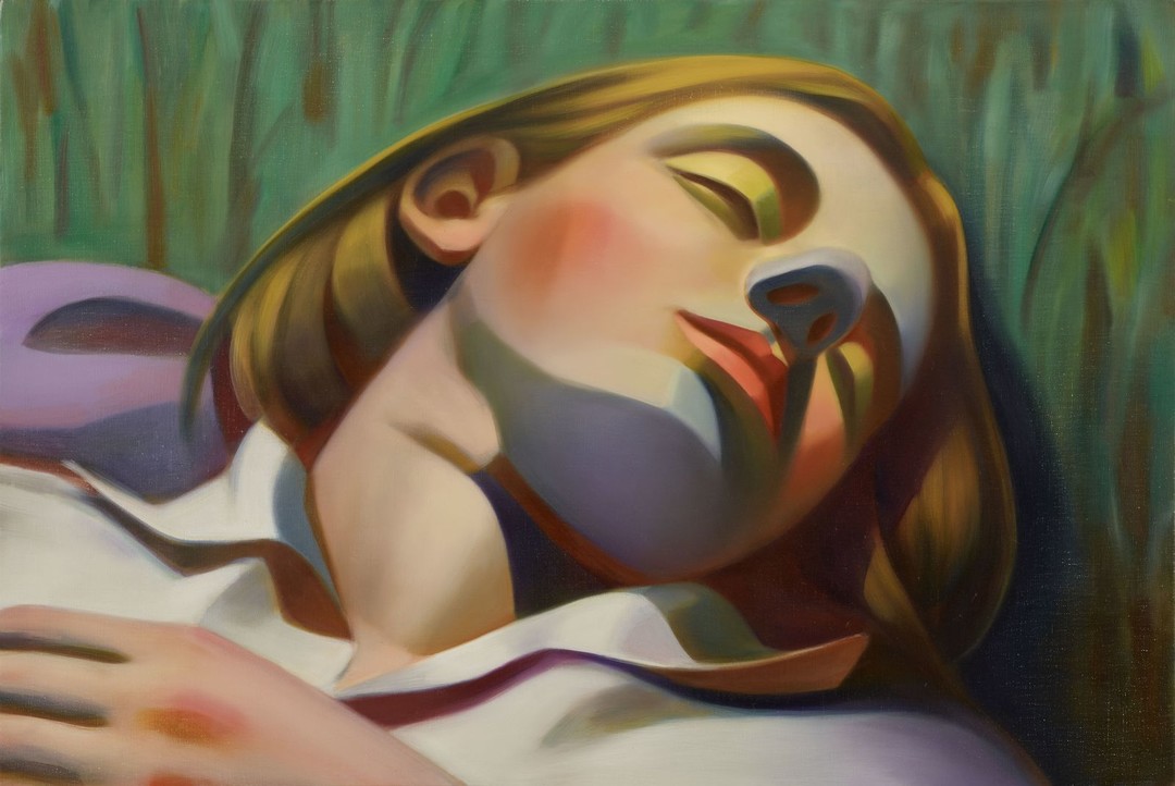 BAUHAUS GAL NO.26, 2023 Oil on canvas 布面油画  80 x 120 cm | 31 1/2 x 47 1/4 inch  Unique